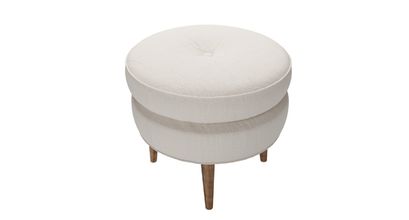 Felix Round Footstool in Taupe Brushed Linen Cotton - sofa.com