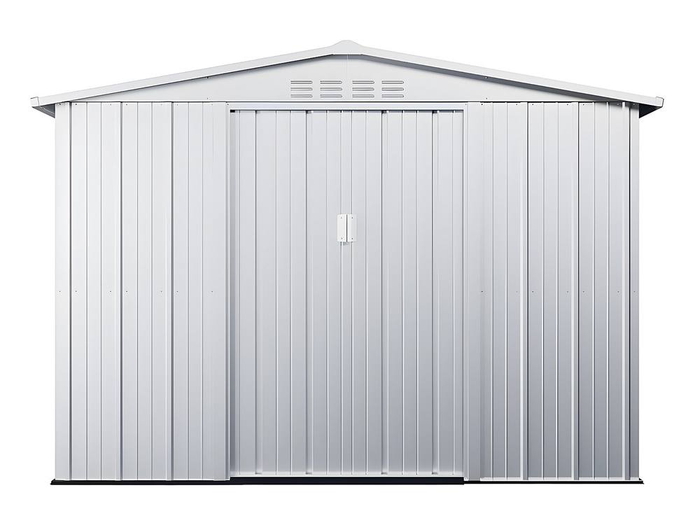 Vente-unique Galvanised Steel Grey Garden Shed - 4.91 M² - LINUS in Light Grey 5