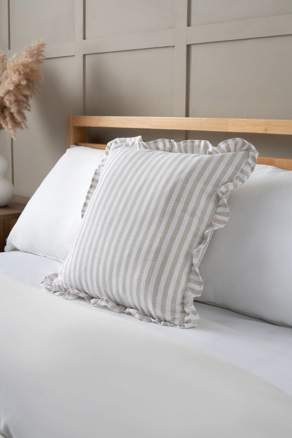 BHS Rustic Stripe Cushion in Natural