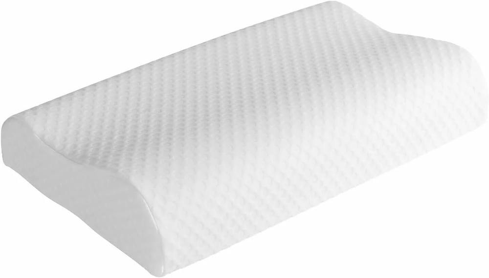 MANTRARAJ Contour Memory Foam Pillow Head Neck Pillow Back Orthopedic Firm Support Sleep for Pain Relief in White