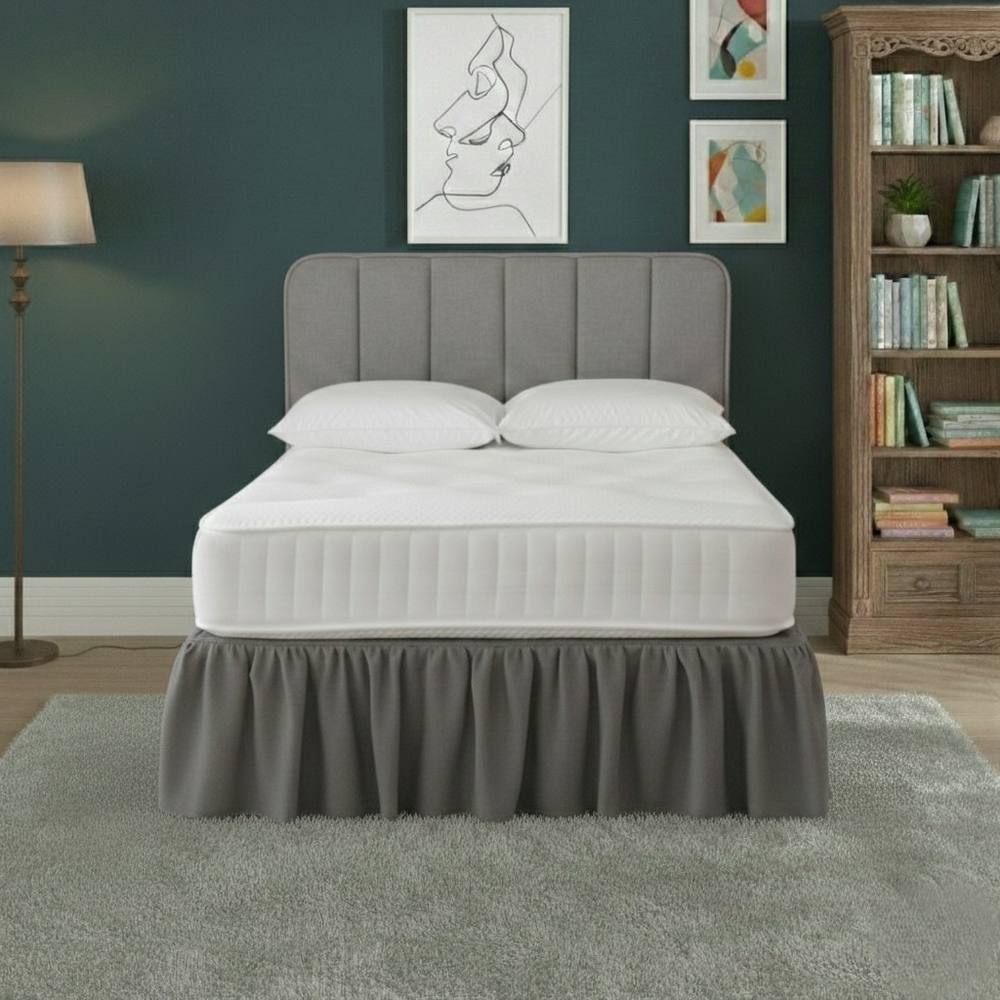 Snug City Base Valance Polycotton Sheet for Divan Beds Easy Care Bed Base Cover in Grey