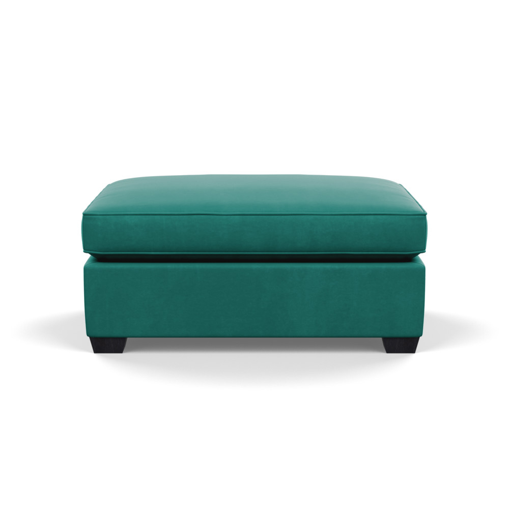 Heal's Torino Footstool Smart Velvet Green Black Feet
