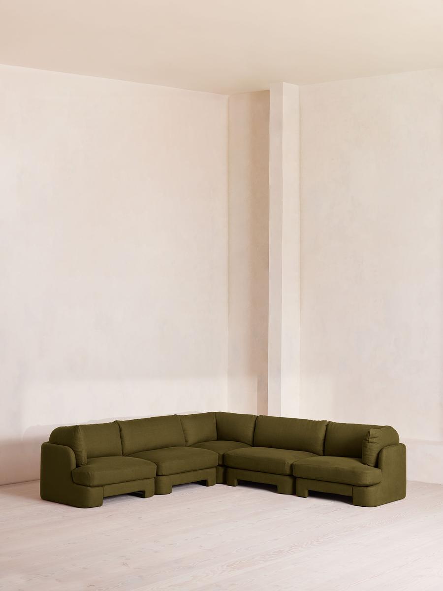 Odell Modular Sofa, Corner Sofa, Linen, Olive