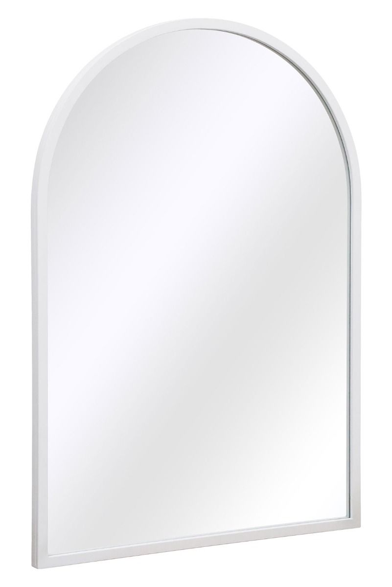 MirrorOutlet White Metal Framed Arched Wall Mirror 39" X 27" (100CM X 70CM) 6