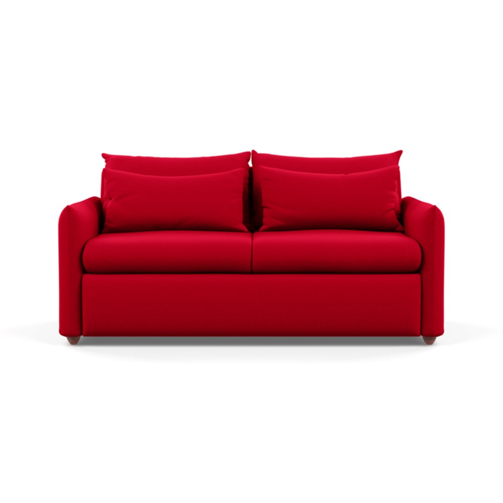 Heal's Pillow Sofa Bed Melton Wool Red Oxide Chestnut Stain Feet