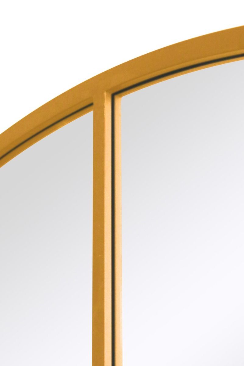 MirrorOutlet Gold Large Circular Window Metal Wall & Leaner Mirror (200x200cm) 4