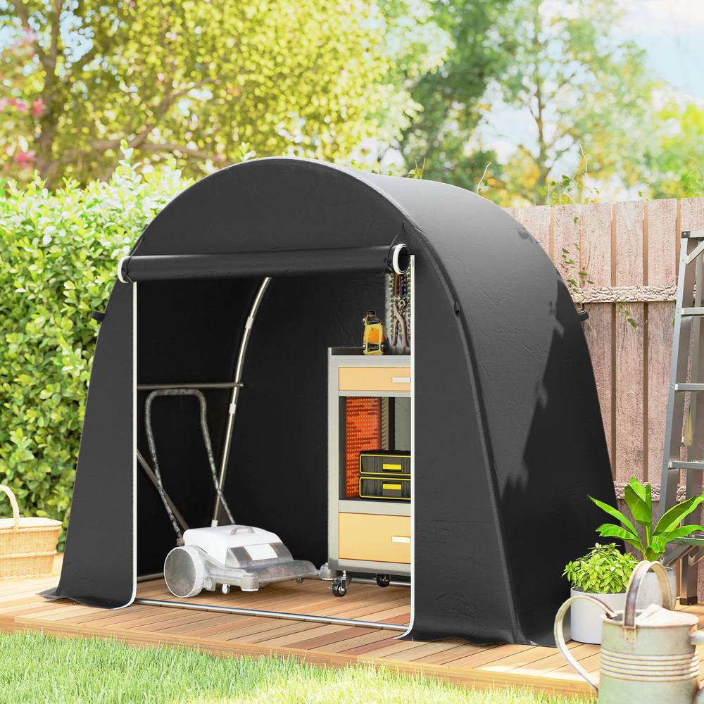 OUTSUNNY 8 x 4 ft Garden Storage Shed Tent Bike Tent, Dark Grey