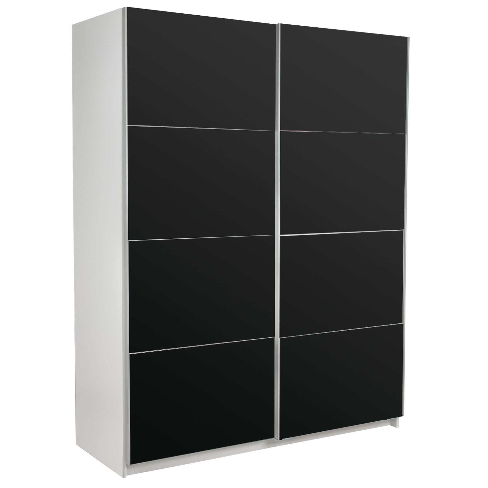 Ellum Black Sliding Wardrobe White/Black