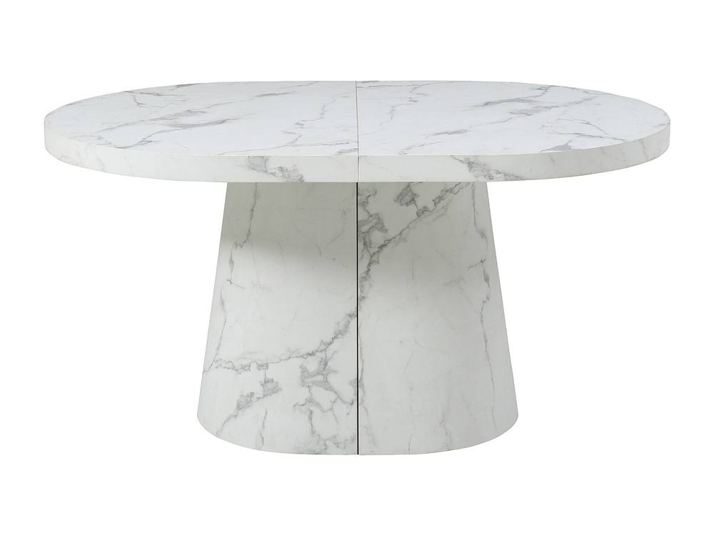 Vente-unique 6 - +12 Seater Extendable Dining Table In MDF - White Marble Effect