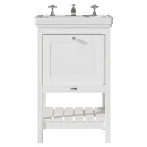 Bayswater Hartleigh Pointing White Traditional Freestanding Vanity Unit & 3 Tap Hole White Recessed Basin - 500mm