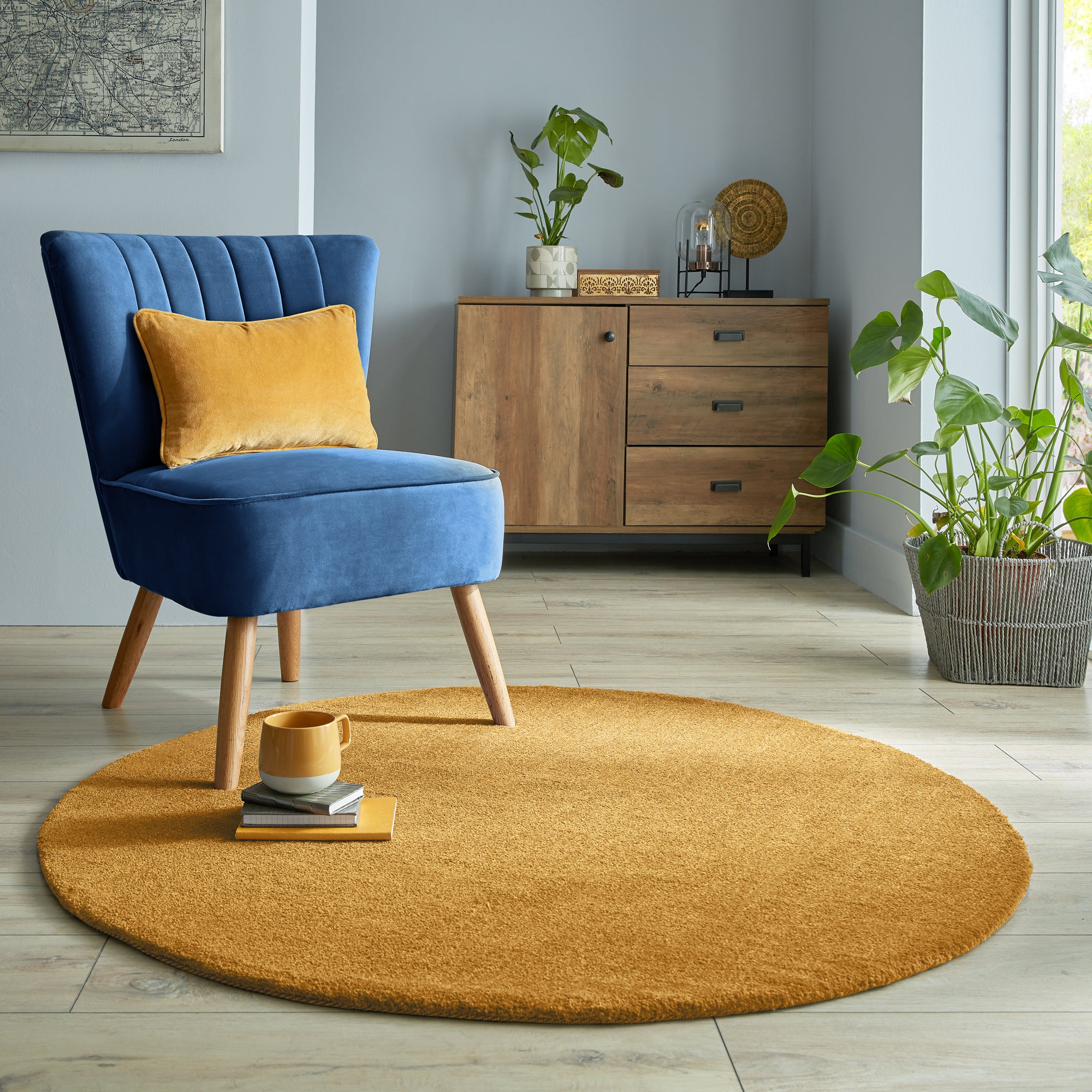 Isla Circle Rug Isla Old Gold