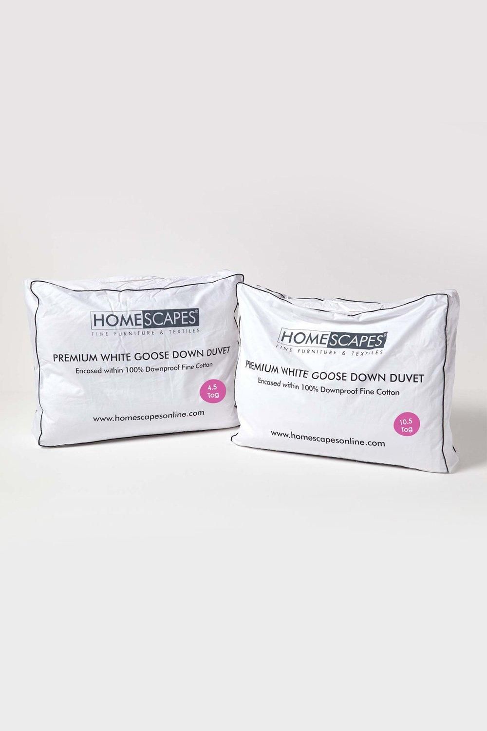 Homescapes Premium White Goose Down 15 Tog All Seasons Duvet
