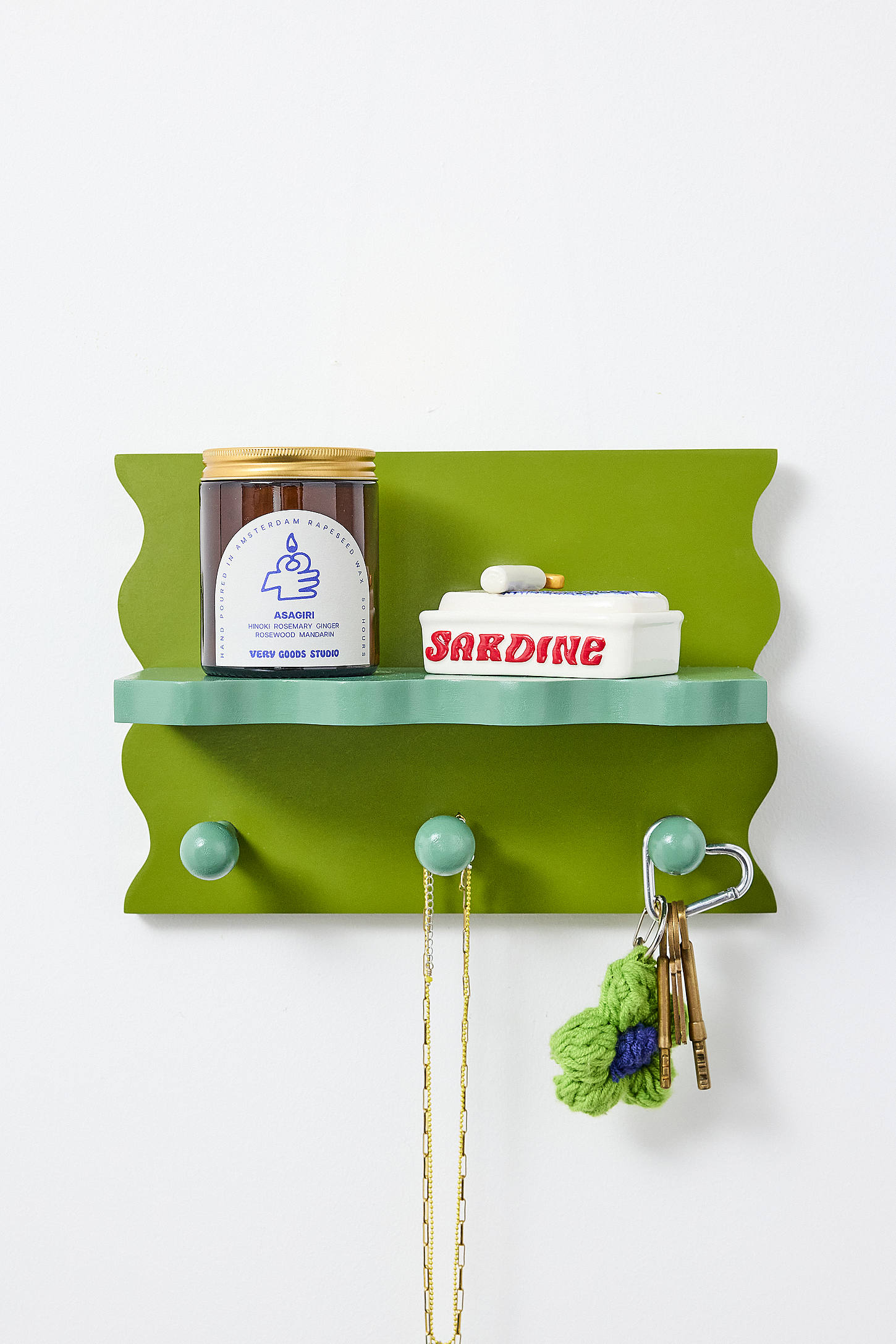 Two Tone Hook Shelf - Green