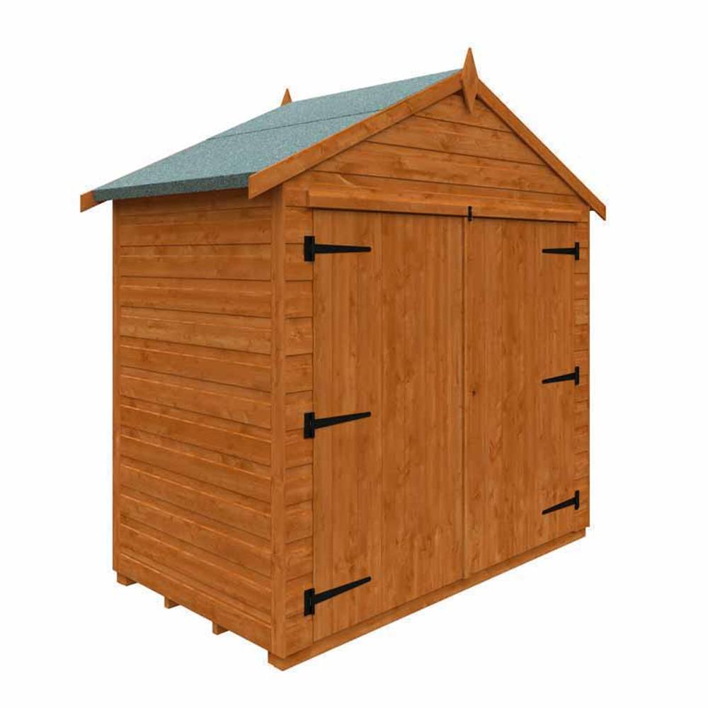 Buttercup Farm 3x6 Flex Apex Bike Shed 12mm Flex - L98.8 x W175 x H195.3 cm in Burnt Orange