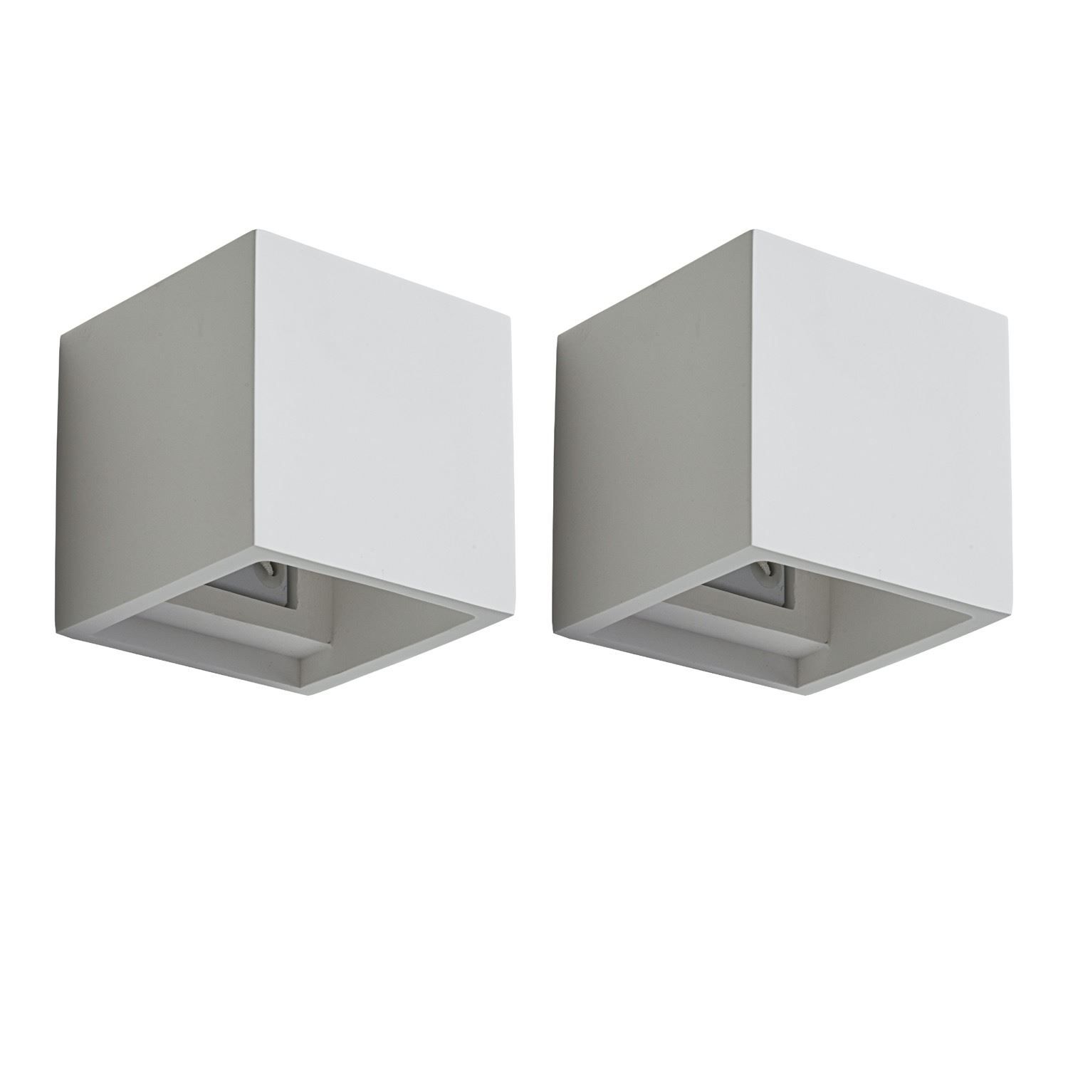 First Choice Lighting Set of 2 Minori - White G9 Plaster Wall Lights