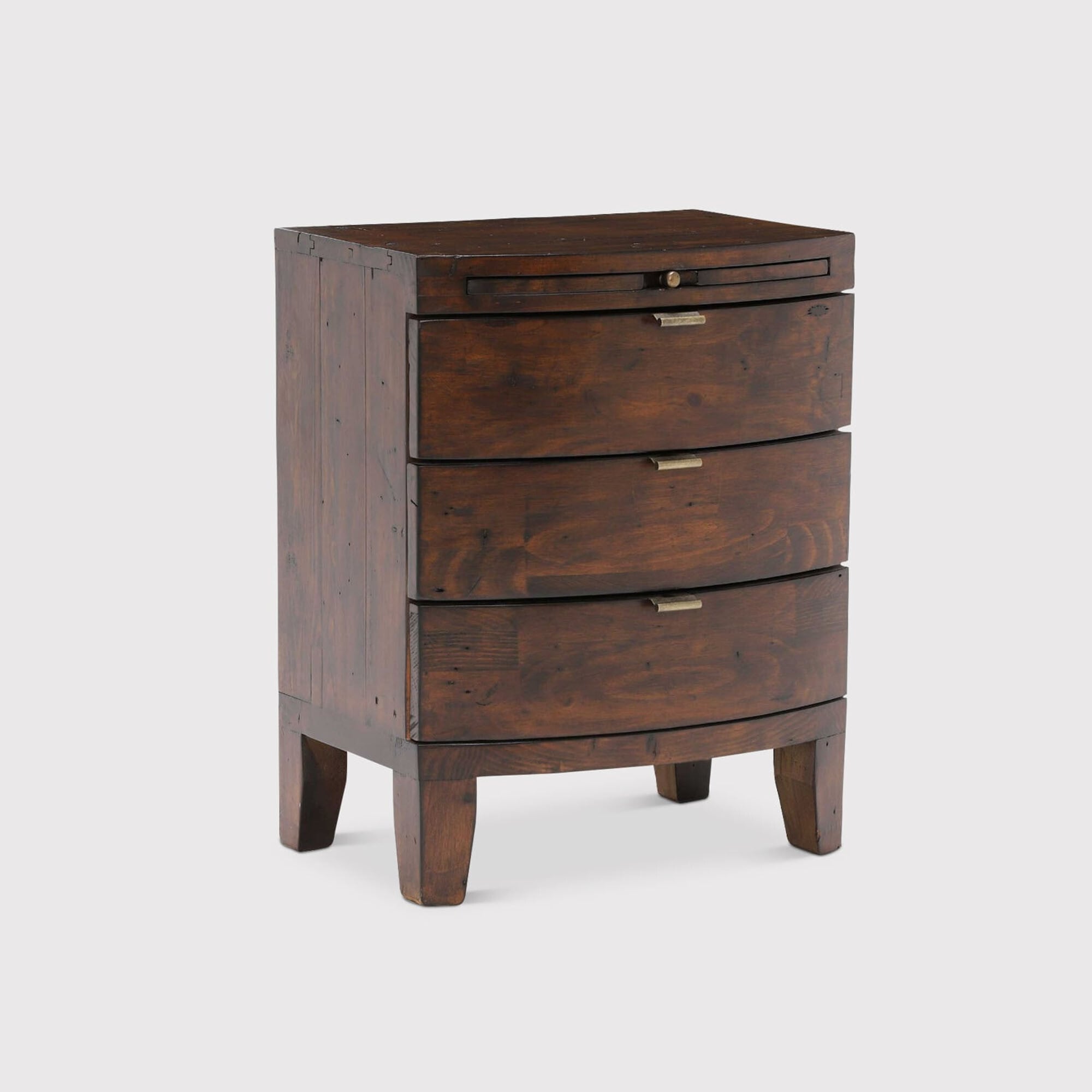 Navajos 3 Drawer Wide Bedside Table, Wood | Barker & Stonehouse
