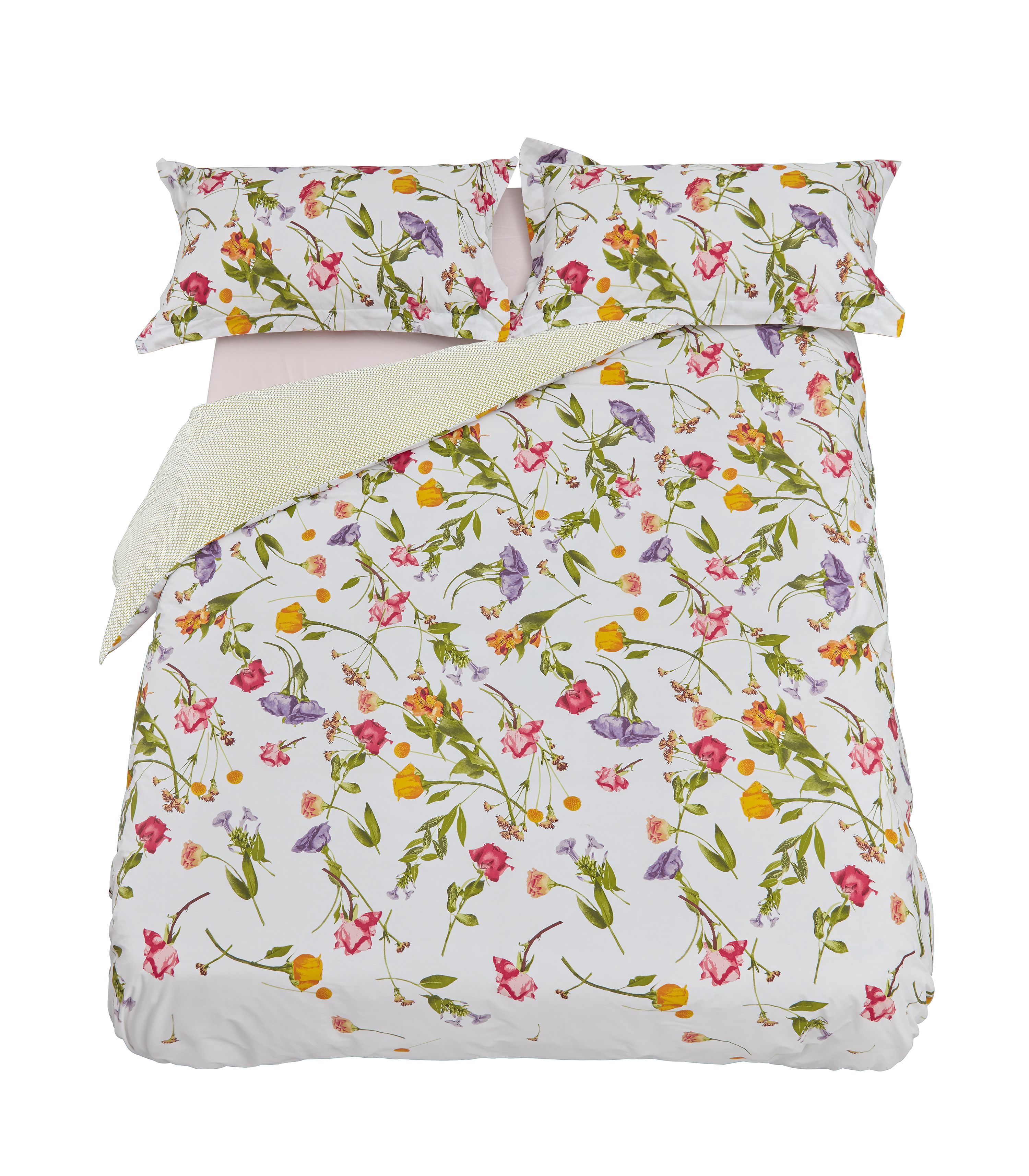 Ted Baker 'Scattered Bouquet' Cotton Percale Duvet Cover Set in White 3