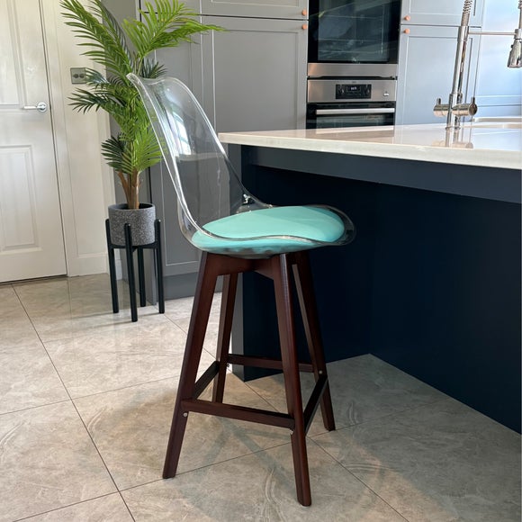 Fusion Living Soho Clear Plastic Bar Stool