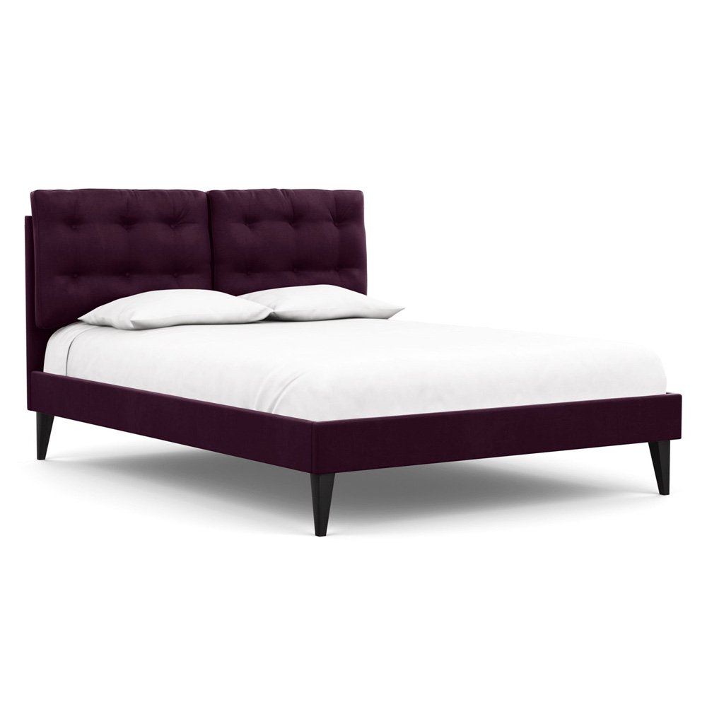 Heal's Mistral Bed King Velvet Grape Black Feet