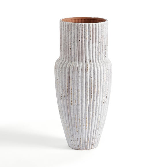 Ribbed Stone Vase 3