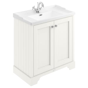 Bayswater Victrion Pointing White Traditional Freestanding Vanity Unit & White Recessed Basin - 800mm