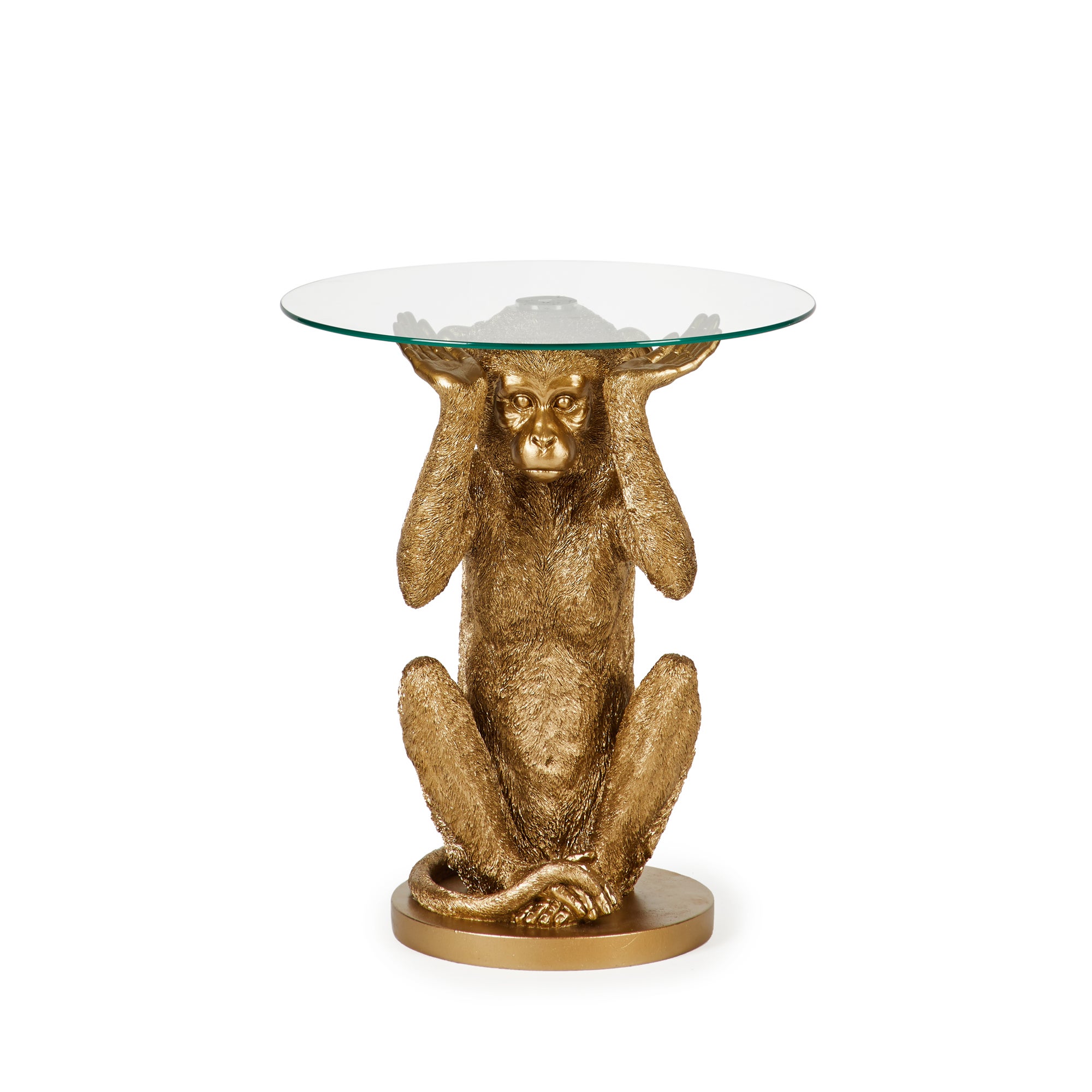 Monkey Side Table Gold and Clear