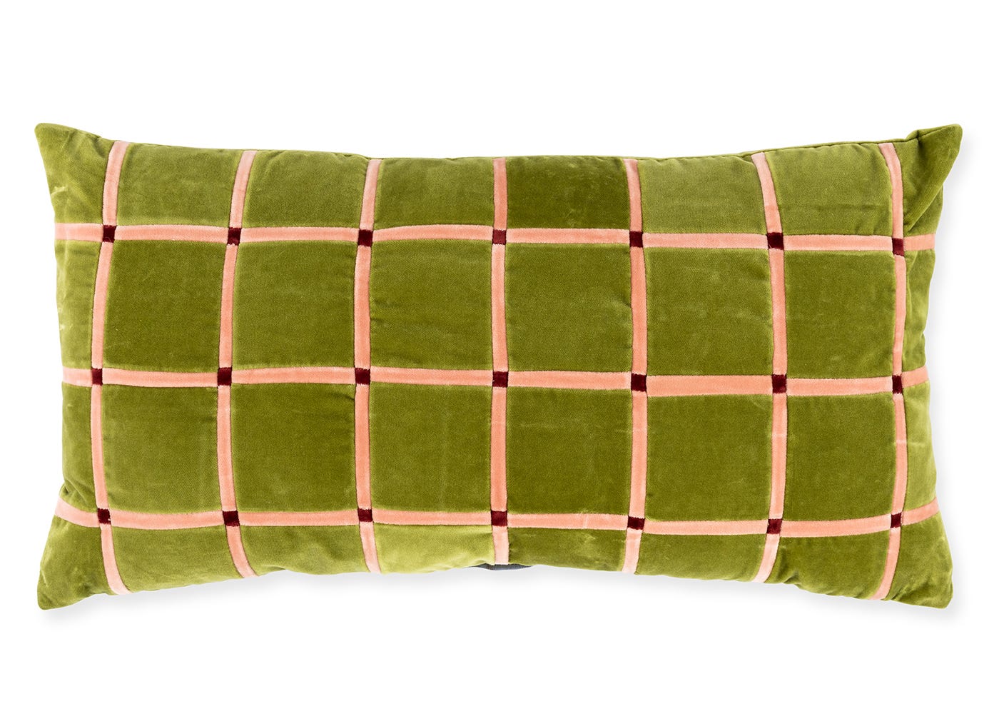 Christina Lundsteen Athena Velvet Cushion Leaves, Pale Rose & Wine 40 x 70cm