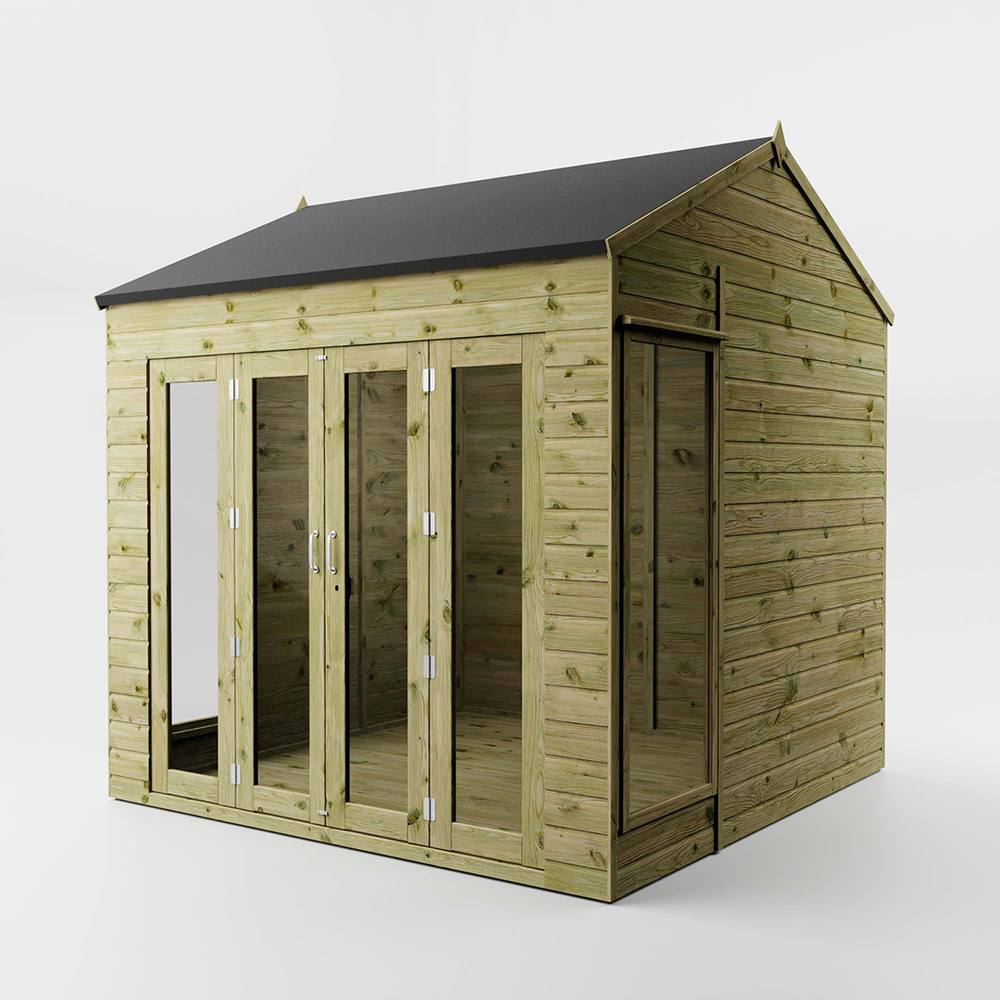 Mercia 8 x 8 Feet Vermont Summerhouse - L248.9 x W241.4 x H260.4 cm - Brown