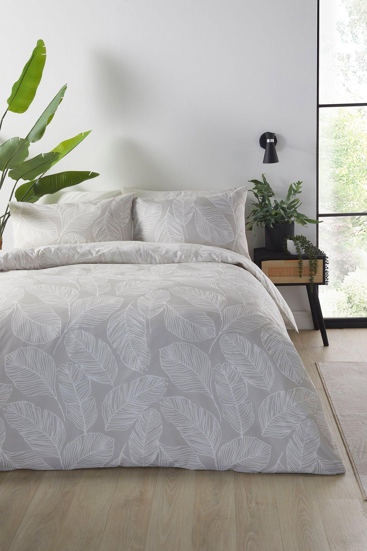 Fusion 'Matteo' Botanical Print Duvet Cover Set in Natural