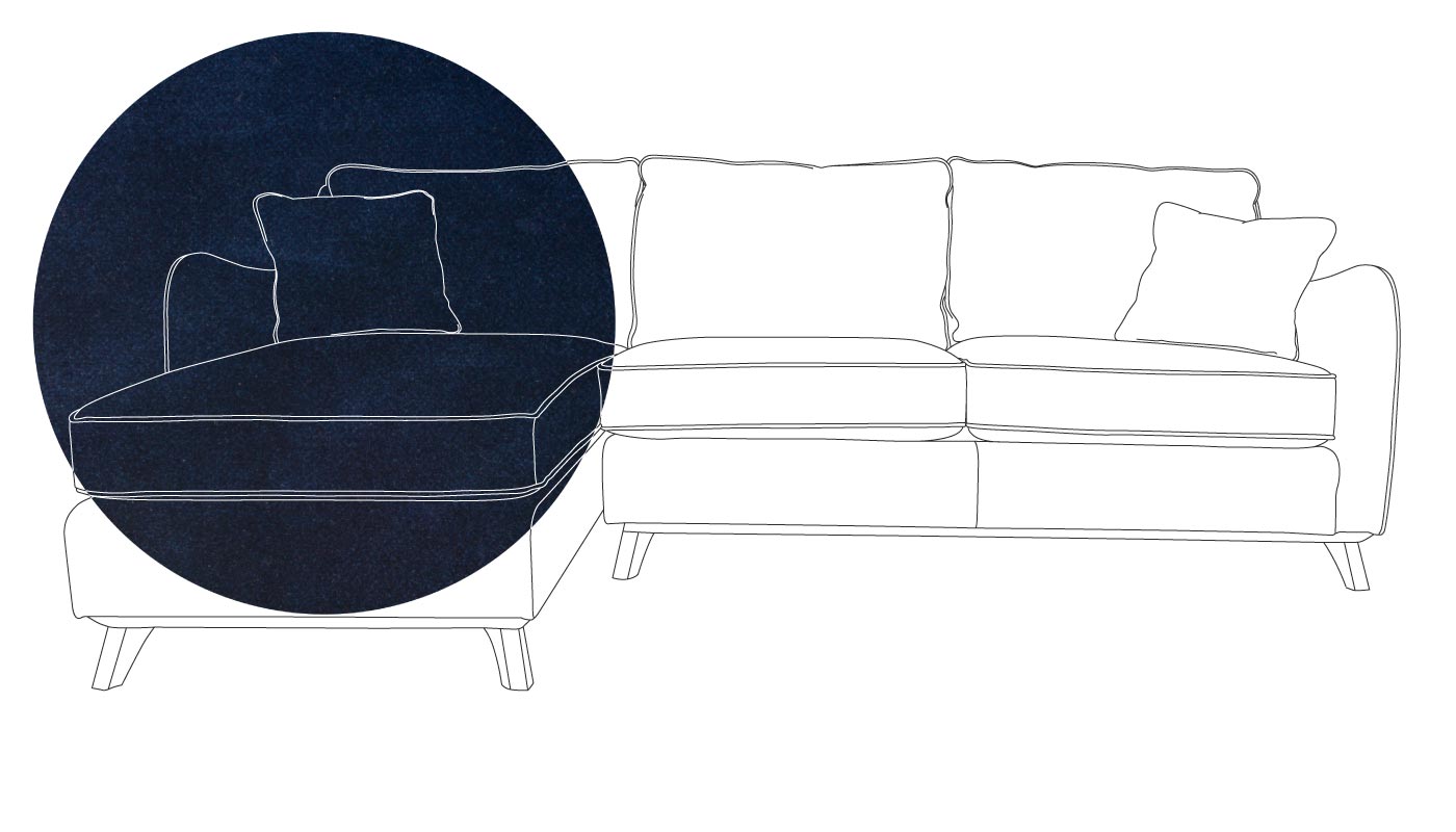 Heal's Ravello Left Hand Corner Sofa Velvet Midnight