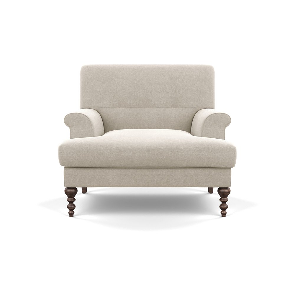 SCP Oscar Formal Armchair Linen Hessian Walnut Feet