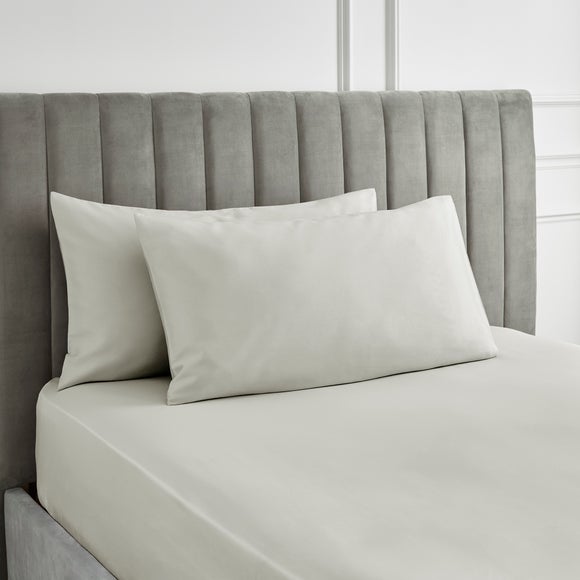 Hotel 230 Thread Count 100% Cotton Sateen Large Standard Pillowcase Pair