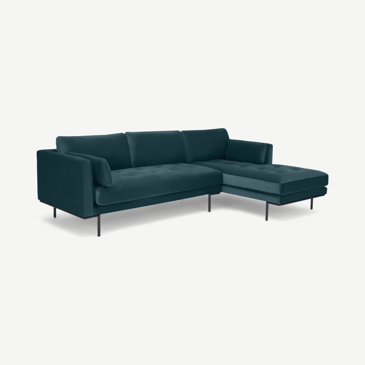 Harlow, Right Hand Facing Chaise End, Coastal Blue Velvet