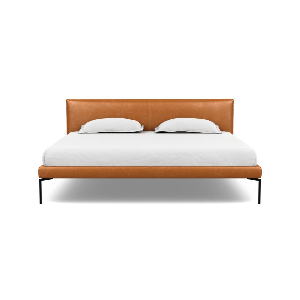 Heal's Matera Bedstead Super King Leather Stonewash Toffee 277