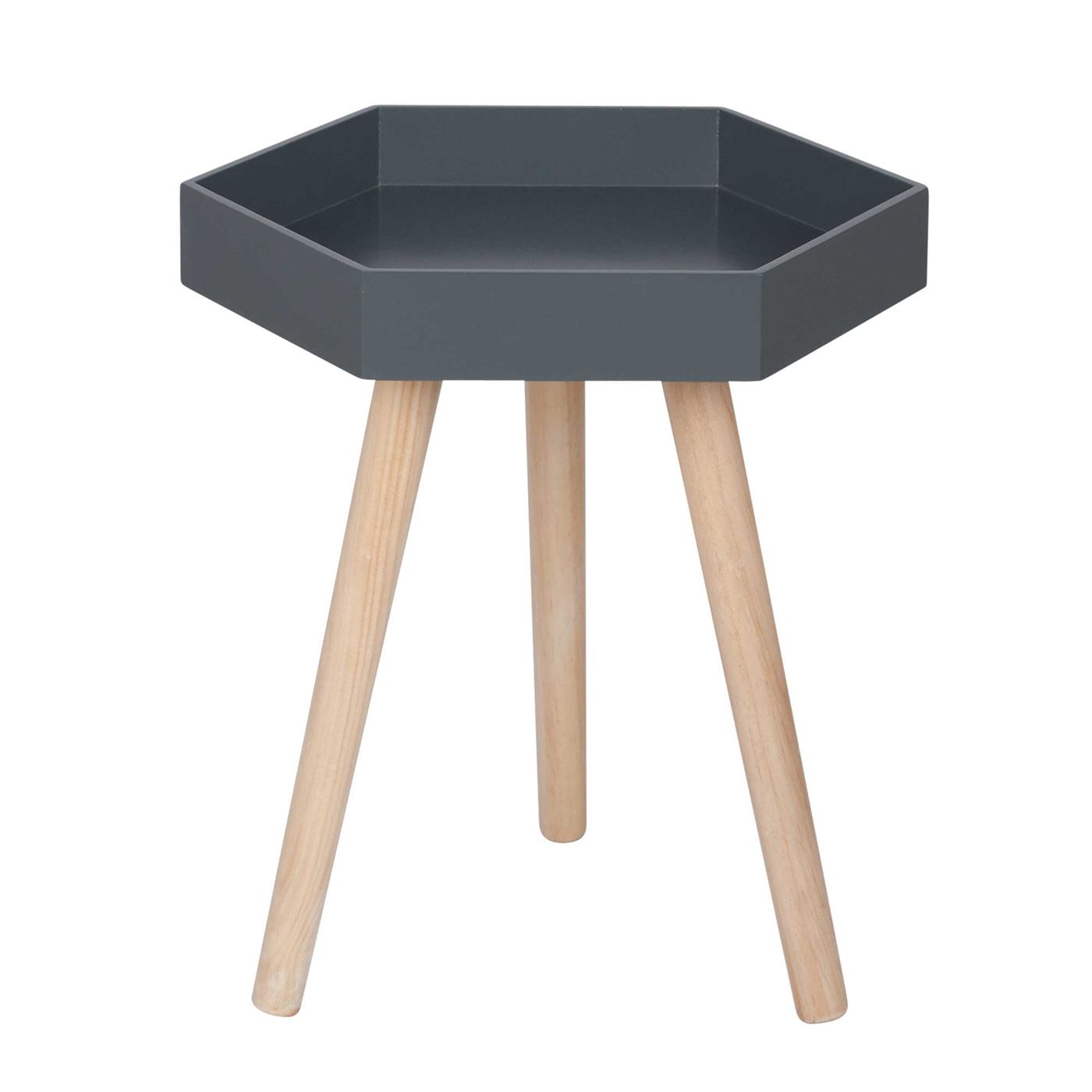 Grey Hexagon Side Table