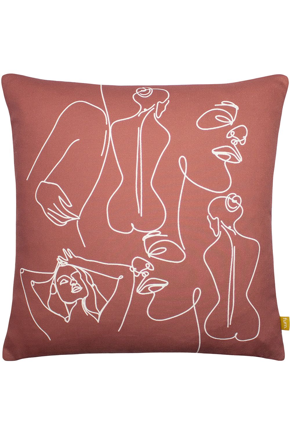 Furn Body Art Abstract Line Cushion in Red
