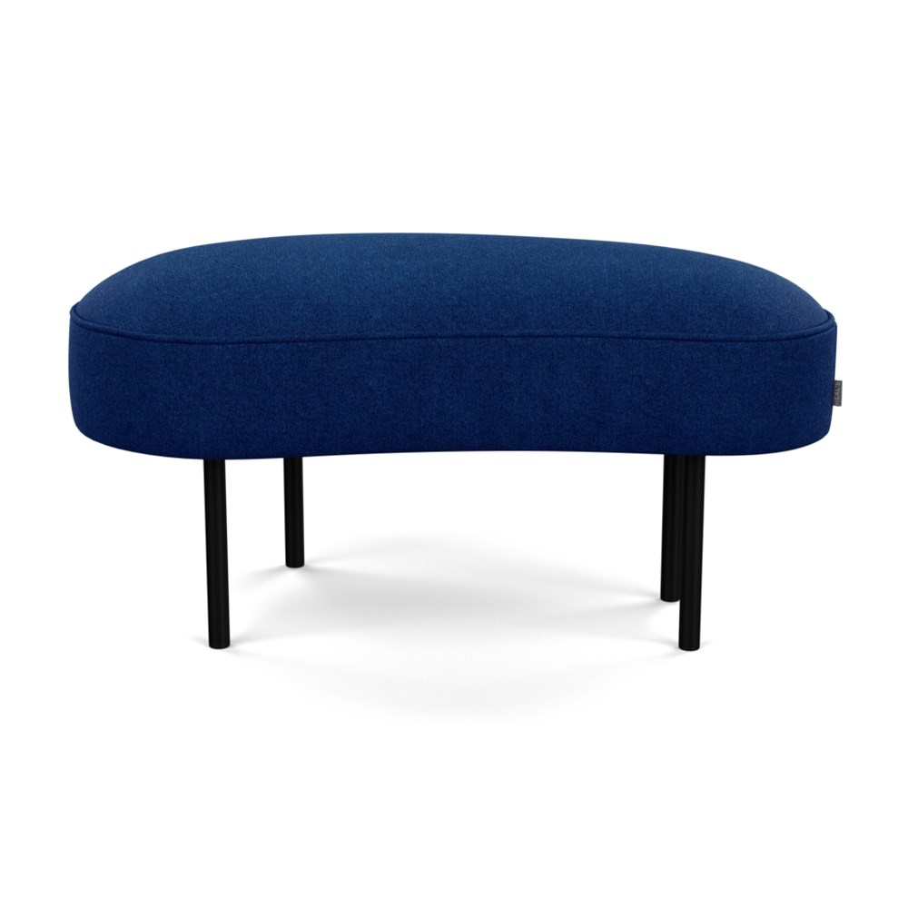 Heal's Isola Small Ottoman St Moritz Wool Blue Black Feet