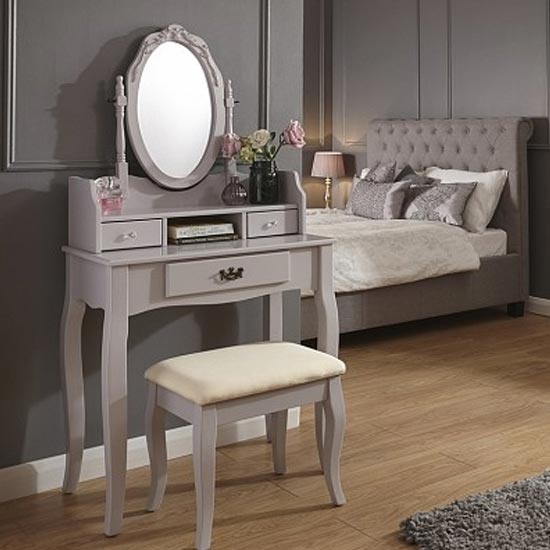 Prestige Contemporary Dressing Table Set In Grey