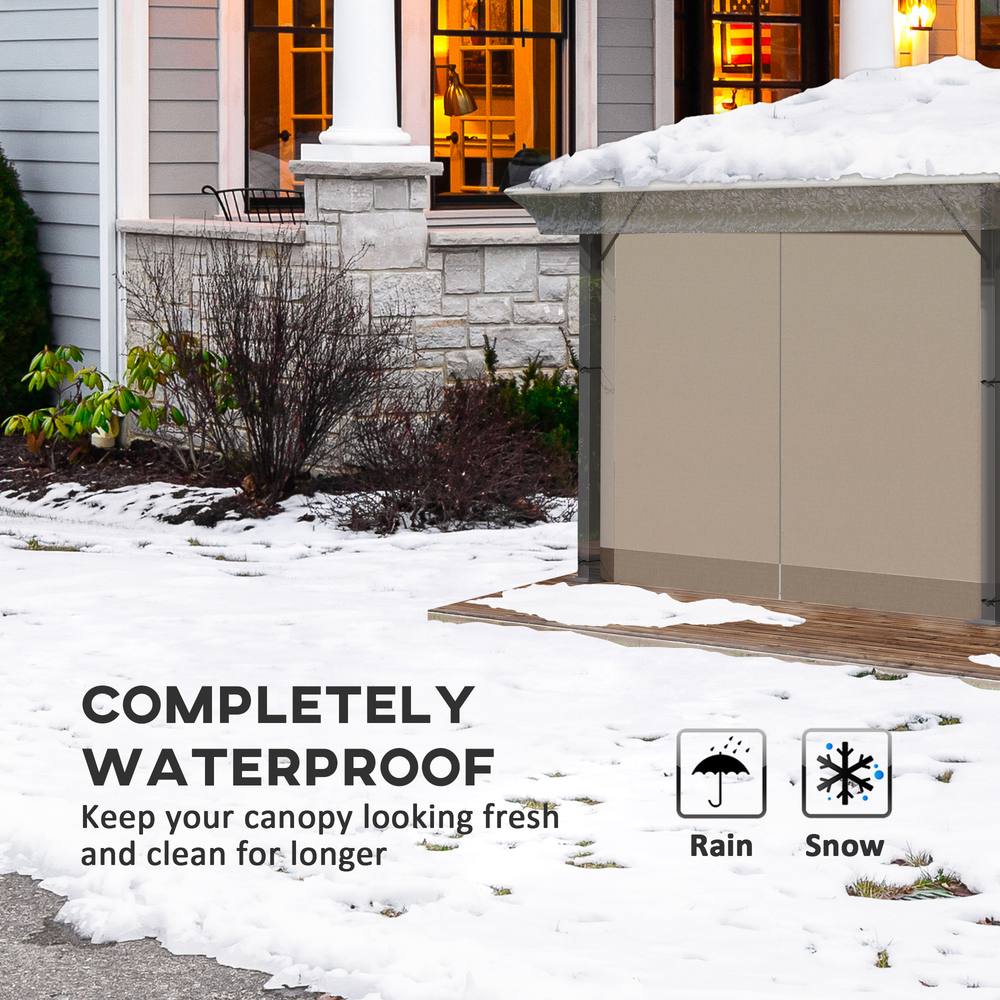 OUTSUNNY 2 x 2 (m) Gazebo Protective Cover, Waterproof Cover in Clear 4