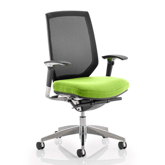 Midas Black Back Office Chair With Myrrh Green Seat