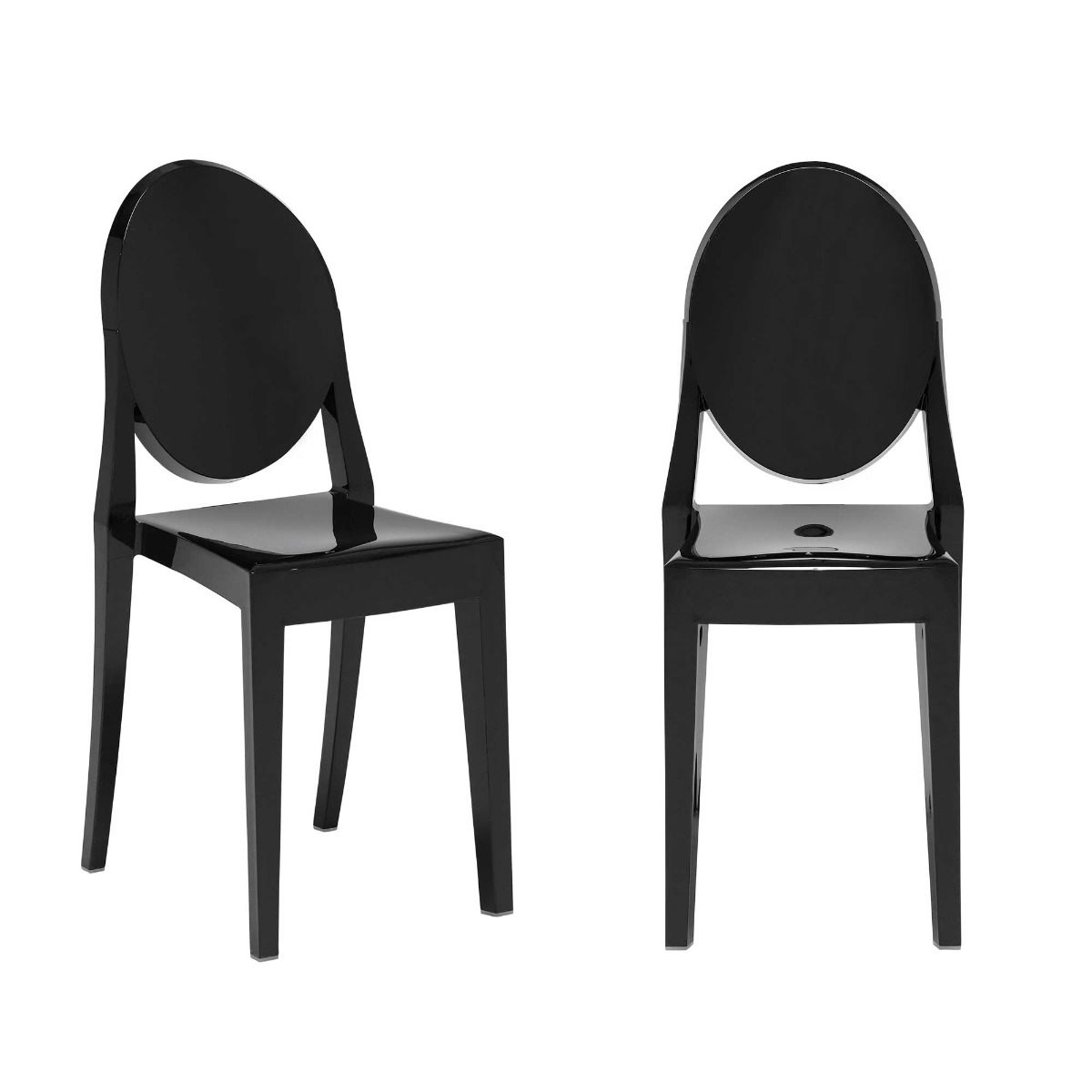 Pair of Kartell Victoria Ghost Dining Chairs, Black