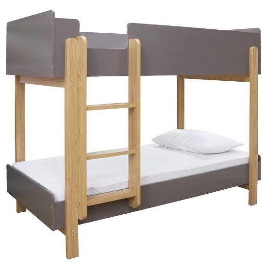Marisol Wooden Bunk Bed In Matt Grey And Oak