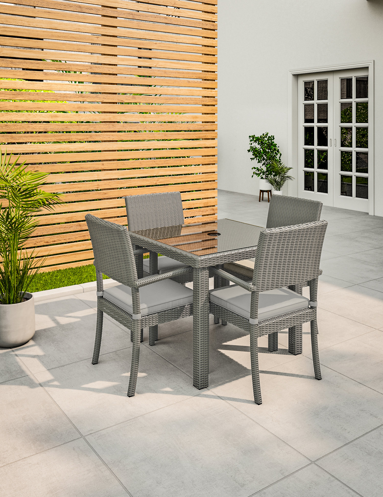 M&S Marlow Square 4 Seater Garden Table & Chairs