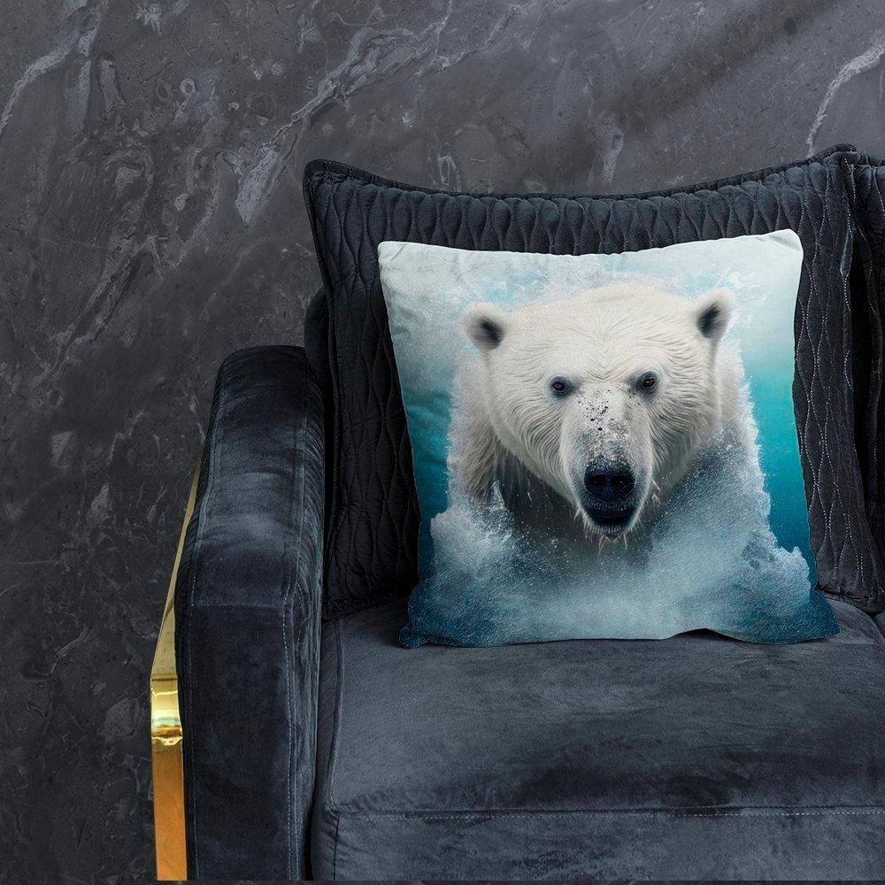 Warren Reed - Designer Polar Bear Splashart Cushions in White