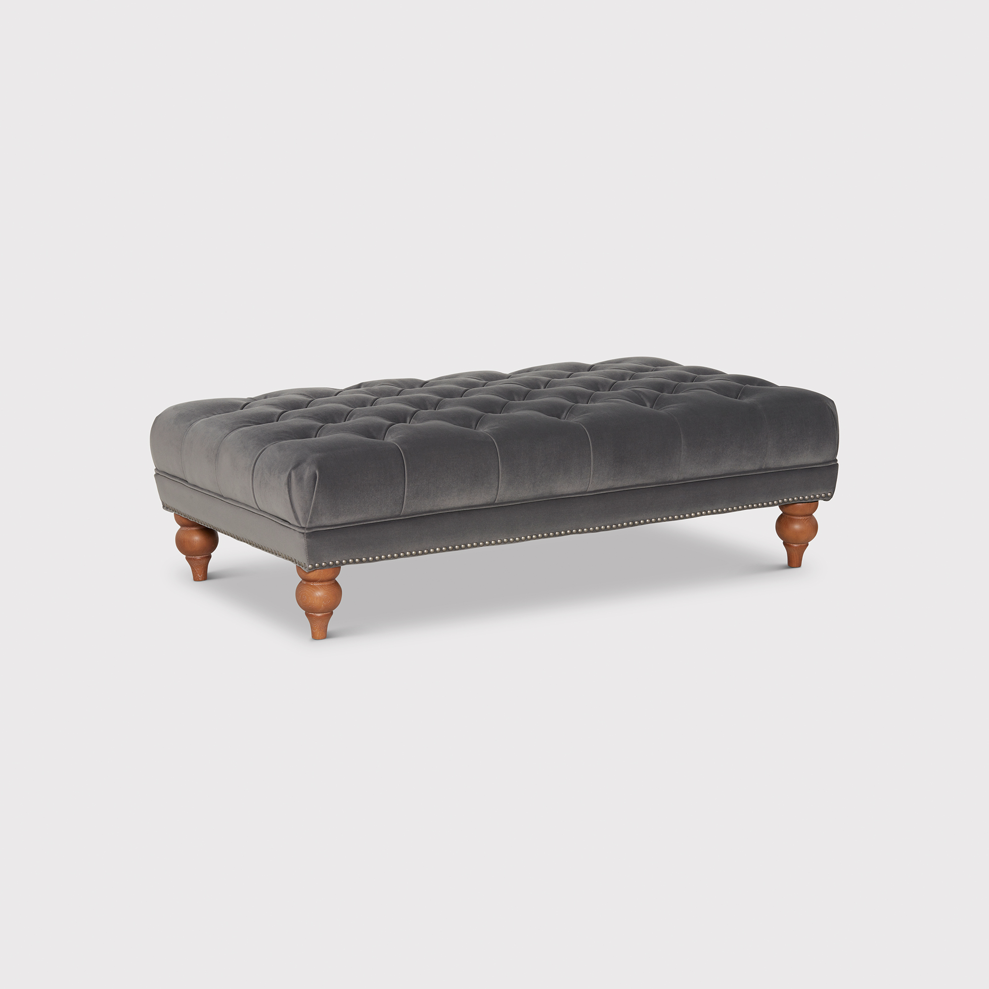 Ullswater Velvet Rectangular Footstool | Barker & Stonehouse
