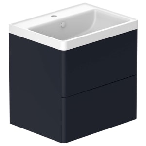 Nexa By VADO Veva Midnight Blue Wall Hung Vanity Unit & Mineral Cast Basin - 600mm