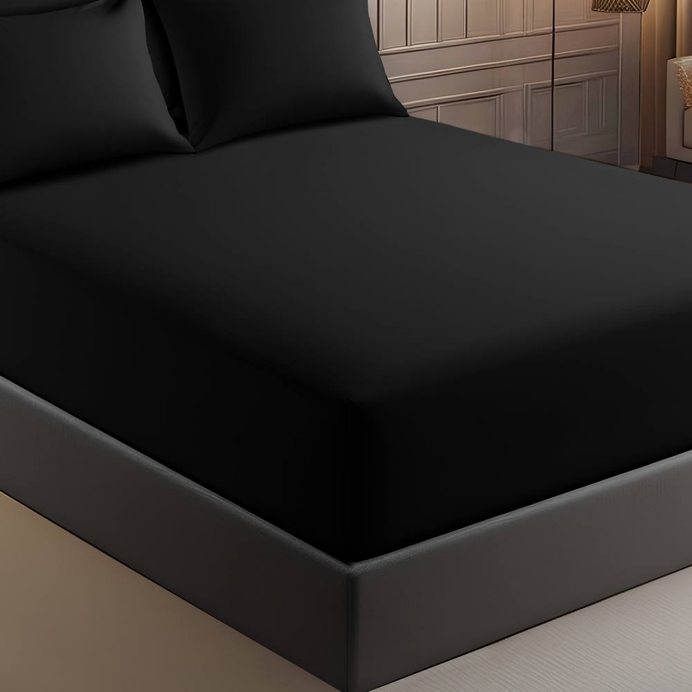 Grace Premium Microfiber 40cm Extra Deep Pocket Fitted Sheets in Black