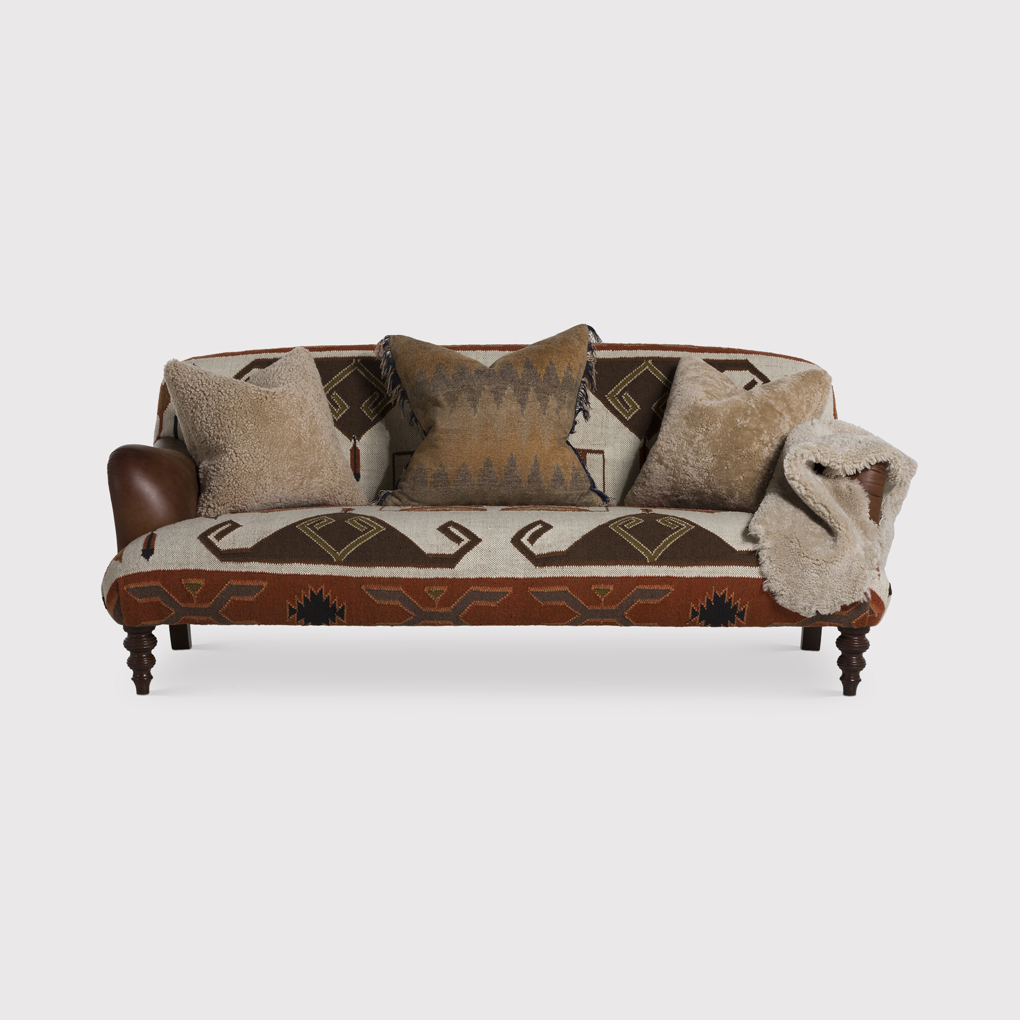 Tetrad Dakota Midi Sofa Mohican Rug/Saddler Walnut Trim, Neutral Fabric | Barker & Stonehouse