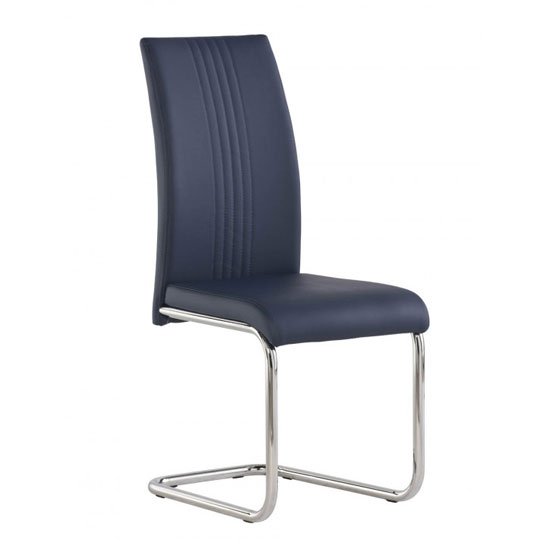Monaco PU Leather Dining Chair In Blue