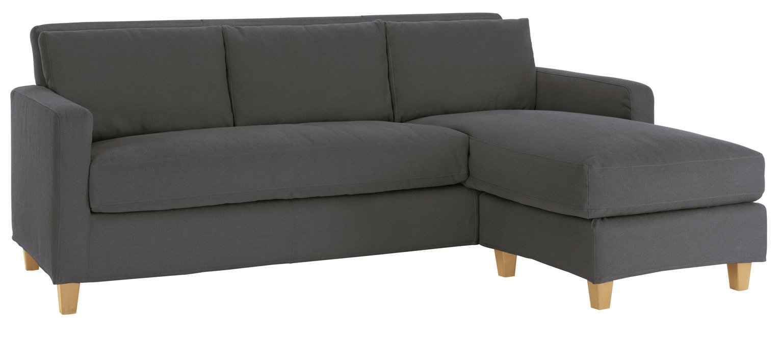 Habitat Chester 3 Seater Reversible Chaise Sofa - Charcoal